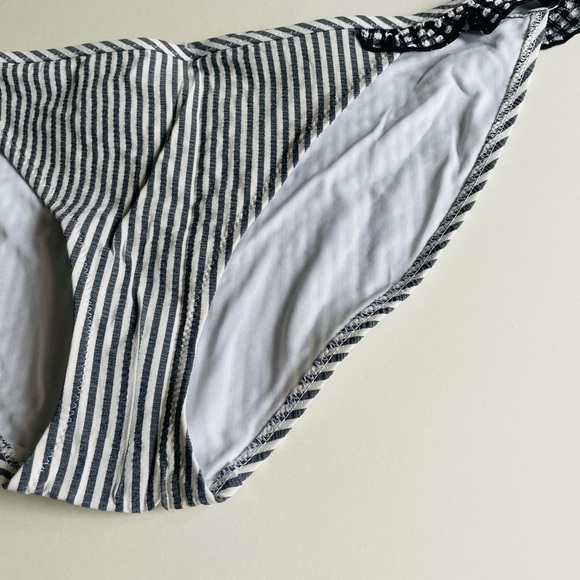 aerie Seersucker Ruffle Side Bikini Bottoms - Picture 3 of 7